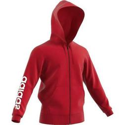 ADIDAS ESS LIN FELPA ZIP ROSSA UOMO COTONE FELPATO CZ9012