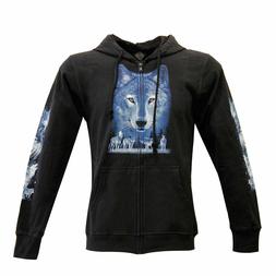 ROCK EAGLE Felpa con Cappuccio Uomo Donna in Cotone a Manica