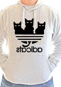 Felpa Adicats Adidas Fake Logo Gatti Grigia uomo donna bambi