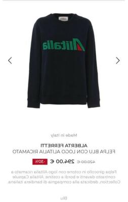 FELPA ALITALIA ALBERTA FERRETTI TG XL &euro; 420 BLU SWEATER NE
