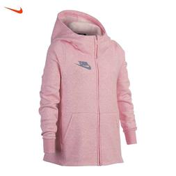 Felpa bambina felpata NIKE cappuccio full zip 939459-654 ros
