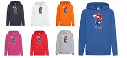Felpa Bambino leggera Con Cappuccio stampa supermario bross
