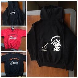 Felpa Bambino Rossa Nera Moto Motociclista Biker
