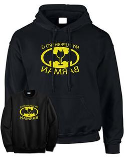 Felpa BARMAN Batman con e senza cappuccio nera unisex simpat
