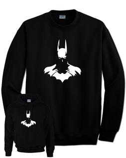 Felpa BATMAN nera con e senza cappuccio nera con stampa supe