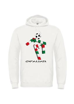Felpa Bianca con cappuccio e tascone Italia 90 ciao mondiali