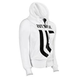 Juventus Felpa Bianca con Cappuccio Fz Donna Logo 100% Coton
