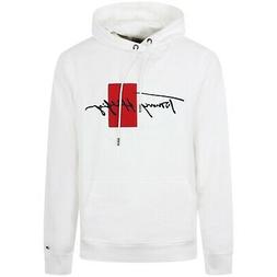TOMMY HILFIGER - Felpa bianca con logo centrale per uomo - A