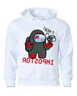 Felpa Bianca IMPOSTORE AMONG US MAGLIA internet videogame Ma