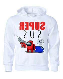 Felpa Bianca IMPOSTORE AMONG US MAGLIA internet videogame Ma