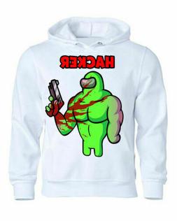 Felpa Bianca IMPOSTORE AMONG US MAGLIA internet videogame Ma