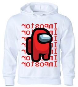 Felpa Bianca IMPOSTORE AMONG US MAGLIA internet videogame Ma