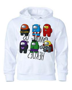 Felpa Bianca IMPOSTORE AMONG US MAGLIA internet videogame Ma