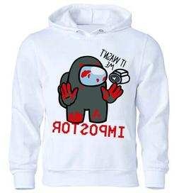 Felpa Bianca IMPOSTORE AMONG US MAGLIA internet videogame Ma