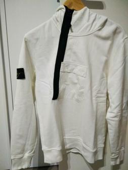 Stone Island Felpa Bianca Taglia M Zip Nera Diagonale Affare