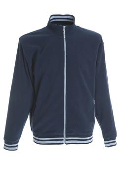 Felpa blu navy sportiva in pile con zip per neve, sport, sci