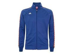 KAPPA felpa bomber ZIP BLU con bande ORO loghi bianchi aceta
