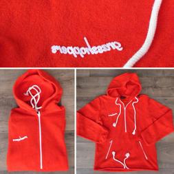 Felpa cappuccio da donna rossa Grasshoppers con scritta bian