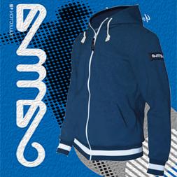 CAMA FELPA CAPPUCCIO E ZIP UOMO SPORT TEMPO LIBERO COLORE BL