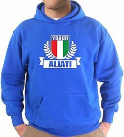 Felpa Cappuccio KJ1668 Stemma Italia Rugby Sei Nazioni Magli