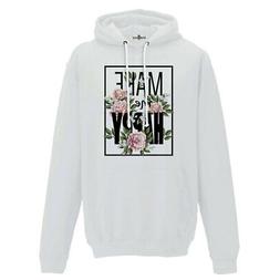 Felpa Cappuccio Love Make My Happy Floreale Tumblr Rose Kiar
