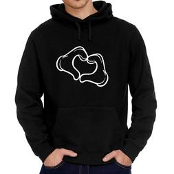 FELPA CAPPUCCIO TOPOLINO CUORE CON LE MANI DIVERTENTE HAPPIN