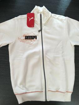 PUMA Felpa Cerniera Bambino Panna e Arancione 10 Anni