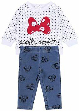 Felpa color panna a pois + leggings Minnie Mouse Disney