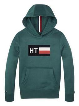 FELPA CON CAPPUCCIO TOMMY HILFIGER BAMBINO VERDE KB0KB050711