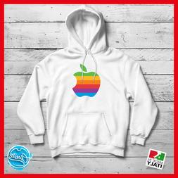 Felpa con cappuccio bianca Apple  mela per bambini ragazzi d