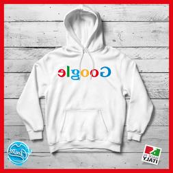 Felpa con cappuccio bianca Google sport per bambini ragazzi 