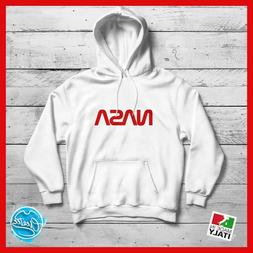 Felpa con cappuccio Bianca Nasa personalizzata logo spazio d