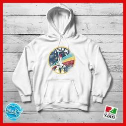 Felpa con cappuccio Bianca Nasa personalizzata logo spazio d