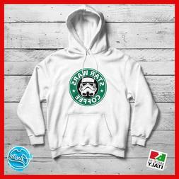Felpa con cappuccio bianca Parodia Starwars divertente film 
