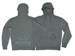 Felpa con Cappuccio Rokker Cerniera Lampo Colore: Grigio Chi