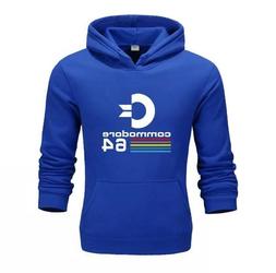 Felpa con Cappuccio Commodore 64 Moda Uomo Donna Unisex Size
