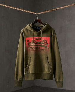 Superdry Felpa con cappuccio con logo Vintage a mezzitoni in