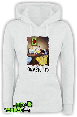 Felpa con Cappuccio DONNA - c'&egrave; disagio principesse disney 