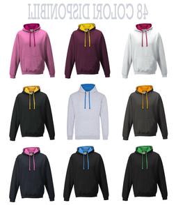 FELPA CON CAPPUCCIO FELPATA UNISEX IN  CONTRASTO  Hooded Con