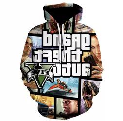 Felpa con Cappuccio GTA 5 Uomo Donna 3D Unisex Size M-L-XL-X