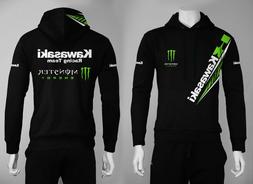 Felpa con cappuccio kawasaki monster energy personalizzata u