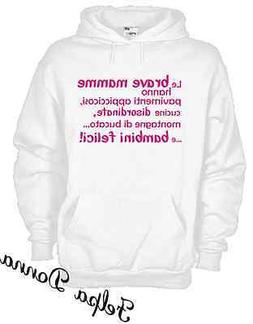 Felpa unisex fun hoodie KJ362 Le brave mamme hanno bambini f