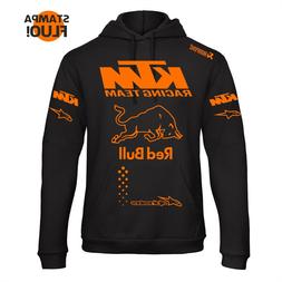 FELPA con Cappuccio KTM Racing Stampa Arancio Fluo Enduro Mo