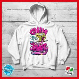 Felpa con cappuccio Parodia Spongebob divertente  bianca uom