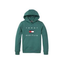 Felpa con cappuccio TOMMY HILFIGER stampa logo verde KB0KB06