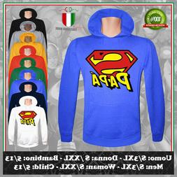 FELPA CON CAPPUCCIO SUPER PAP&Agrave; BABBO NATALE IDEA REGALO 202