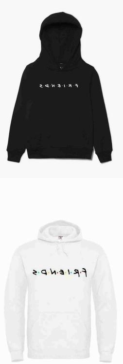 felpa CON CAPPUCCIO unisex felpata bianca friends serie tv i