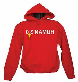 FELPA CON CAPPUCCIO UNISEX  HUMAN 3.0 GEEK FUNNY DIVERTENTE 