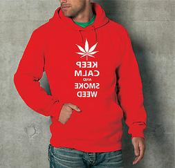 FELPA CON CAPPUCCIO UNISEX " KEEP CALM and SMOKE WEED " DONN