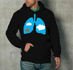 FELPA CON CAPPUCCIO UNISEX "POLMONI" T-shirt fumo ganja UNIS